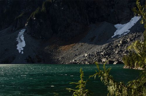 lake water rocks