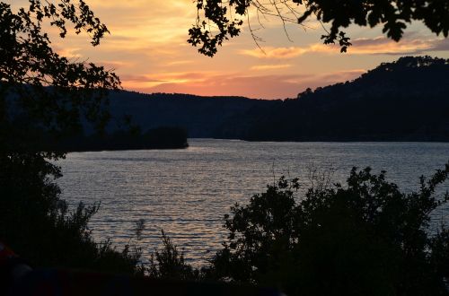 lake evening sun sunset