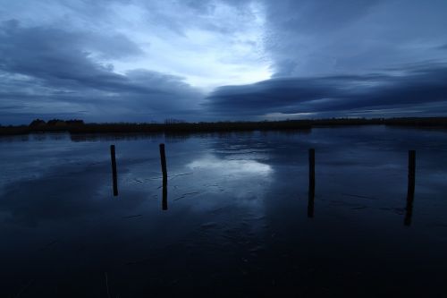 lake sky clouds