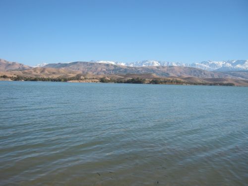 lake water mountains