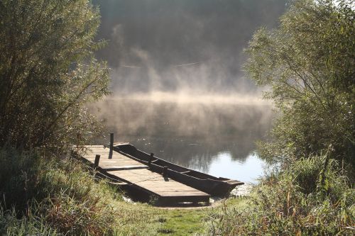 lake nature canoeing