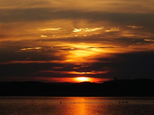 lake balaton sunset tihany peninsula