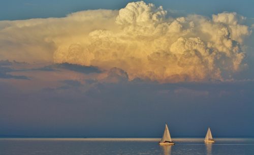 lake balaton tihany clouds