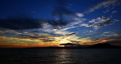 lake balaton sunset nature