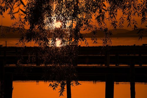 lake balaton sunset nature