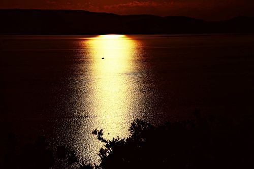 lake balaton sunset nature