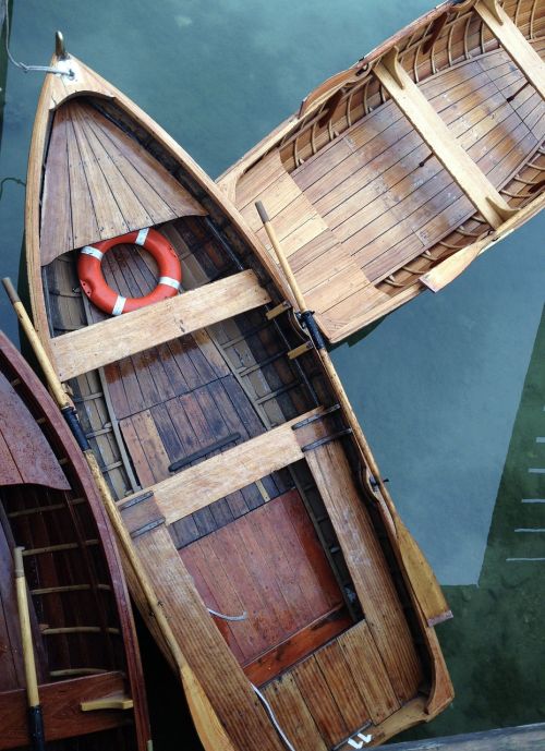 lake braies wooden boat boats