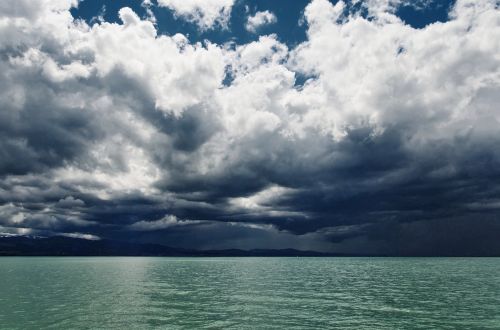 lake constance thunderstorm stormy sky