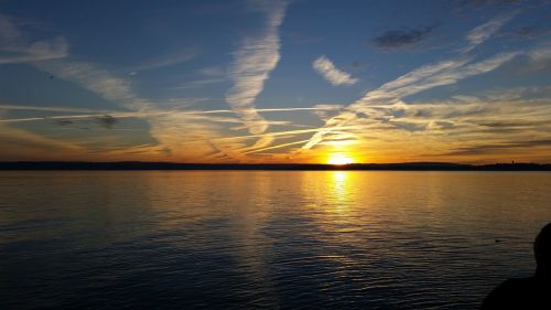 lake constance sunset water