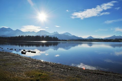 lake forggensee allgäu bergsee