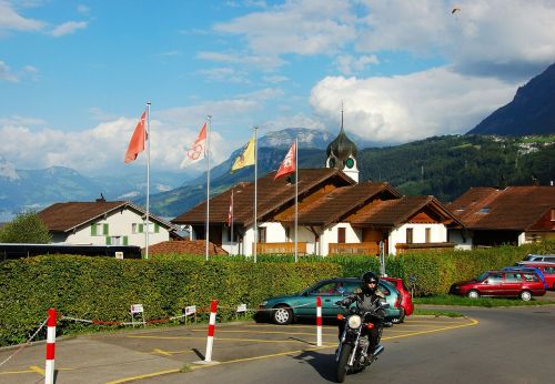 lake lucerne region switzerland motorcycle