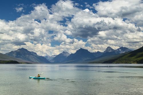 lake mcdonald landscape kayaking