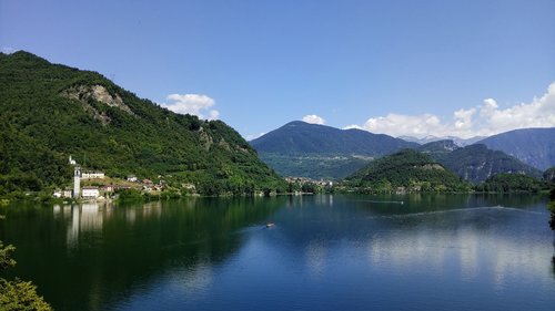 lake of arsiè  landscape  mountain