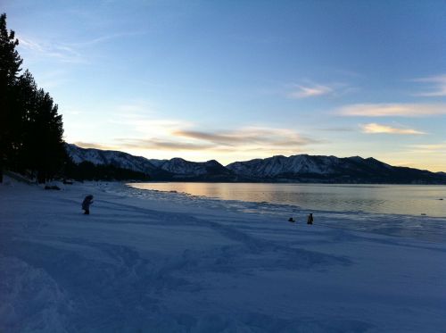 lake tahoe winter lakeshore