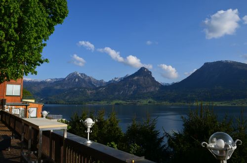 lake wolfgang austria mountains