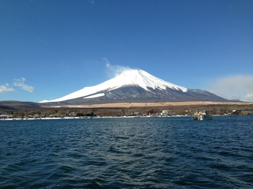 lake yamanaka from the ship lake surface