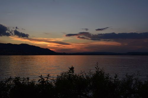 sunset evening sun lake