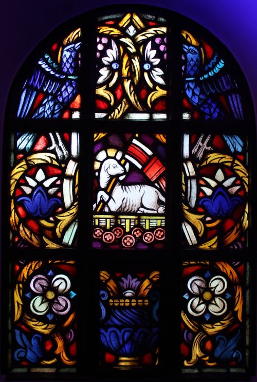 lamb church window christ