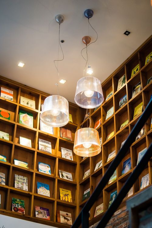 lamp ceiling books