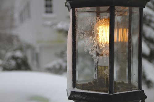 lamp snow winter