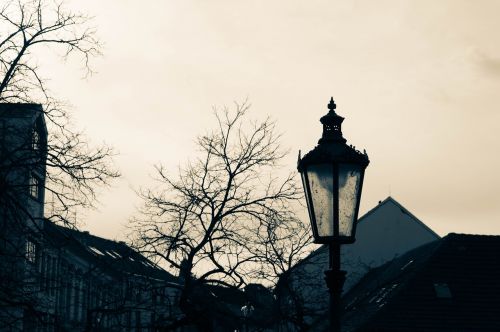 lamp evening city