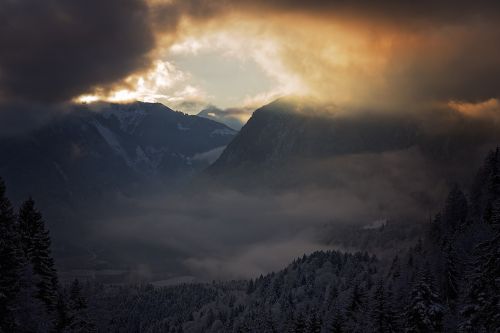 landscape morning mountains