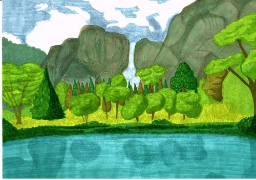 landscape drawing nature