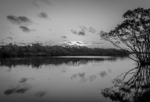 landscape river sunset