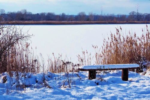 landscape lake frozen