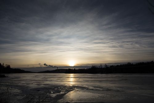 landscape winter sun