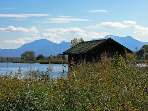landscape hut lake