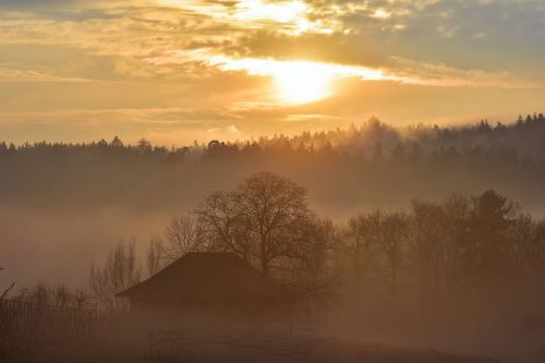 landscape morgenrot autumn