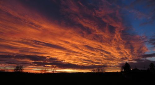 landscape winter sunset