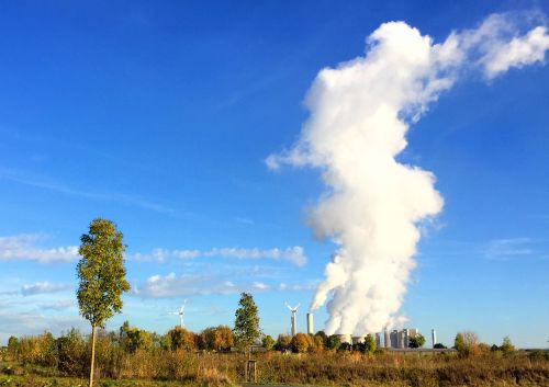 landscape nature coal fired power plant