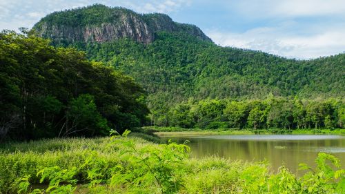 landscape mountains lake