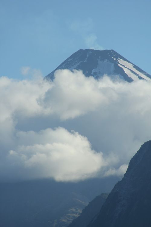 landscape clouds volcano