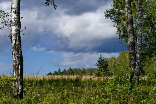 landscape blue sky dark cloud