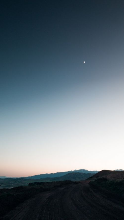 landscape sunset moon