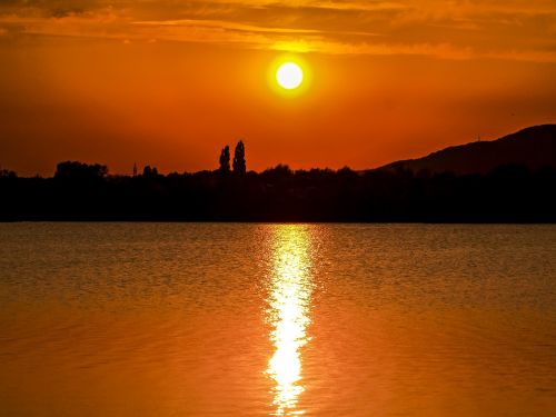 landscape pond twilight