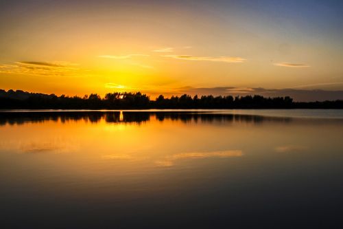 landscape pond sun