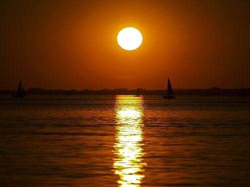 landscape water twilight