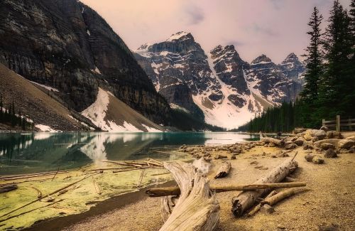 landscape mountains lake