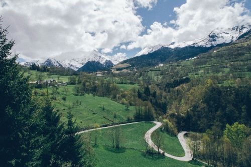 landscape mountains peaks