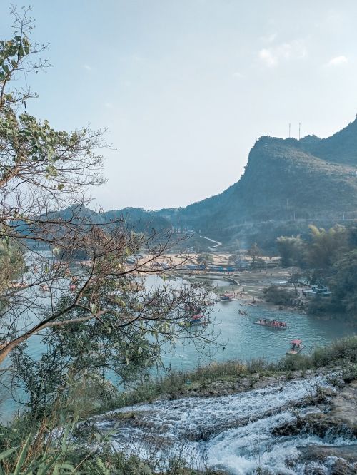 landscape detian waterfall view