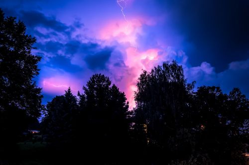 landscape flash thunderstorm