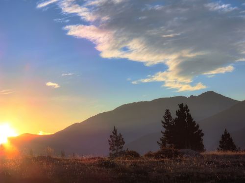 landscape mountains sunset