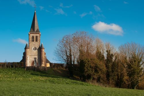 landscape normandy church