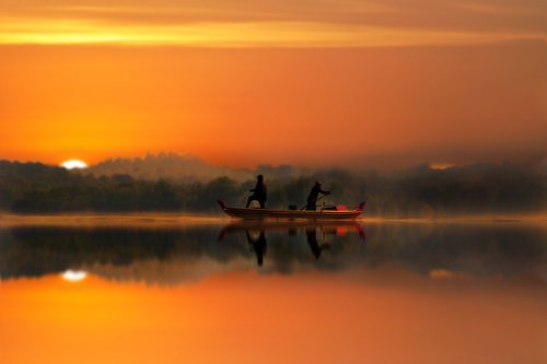 landscape  sunset  fisherman