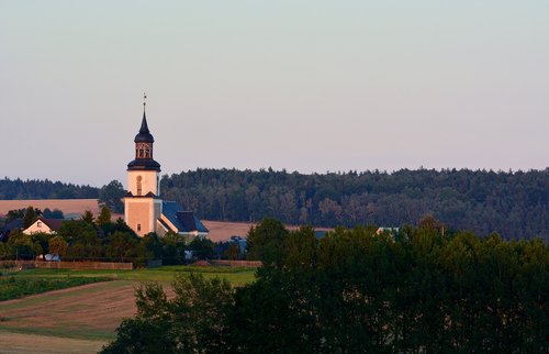 landscape  thuringia germany  village church