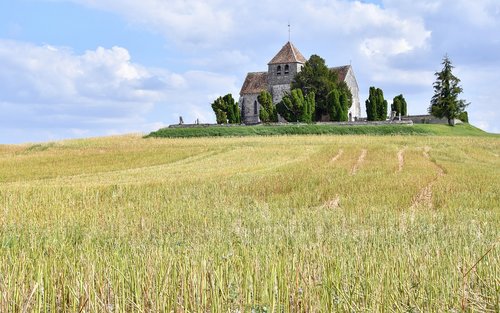 landscape  church  fields